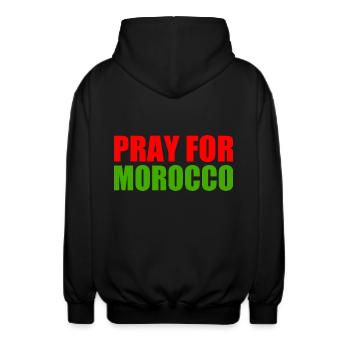 Pray for morocco - Veste à capuche unisexe - noir - Dos - AI Model Male 185 light (185cm)