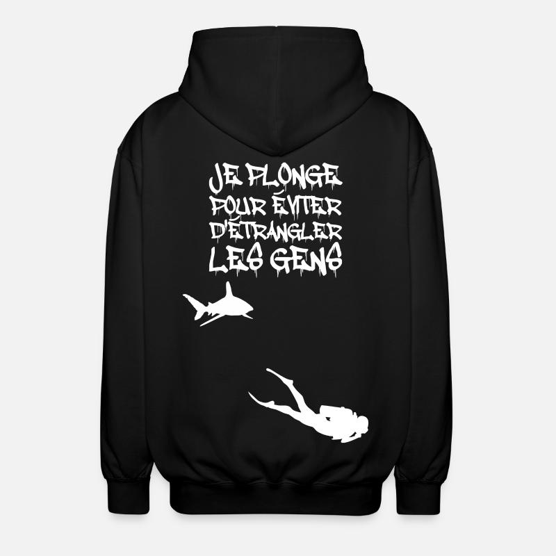 Je plonge pour éviter d'étrangler - Veste à capuche unisexe - noir