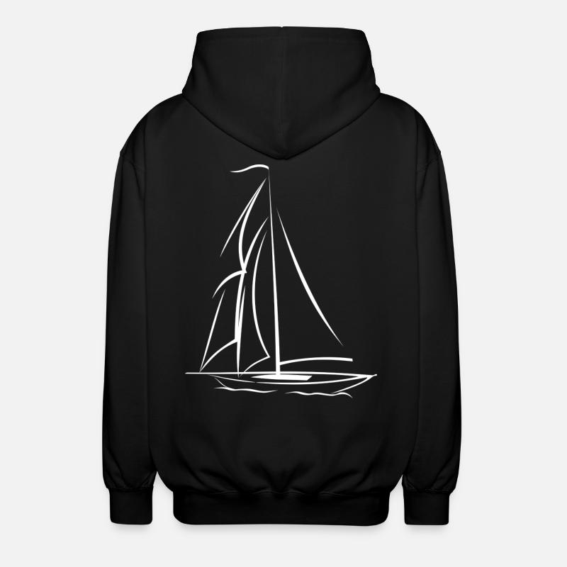 voilier blanc simple - Veste à capuche unisexe - noir