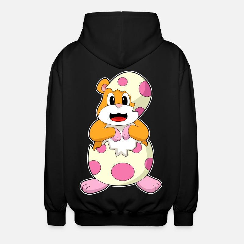Hamster Eggshell - Unisex Hooded Jacket - black