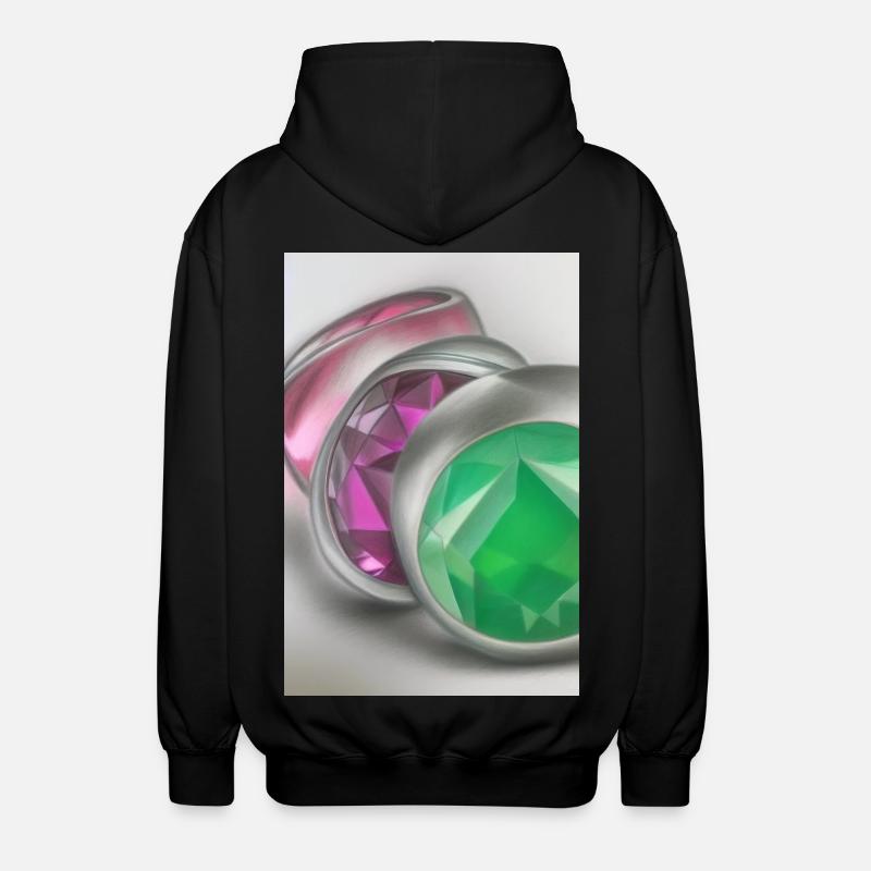 Edelsteine - Unisex Kapuzenjacke - Schwarz