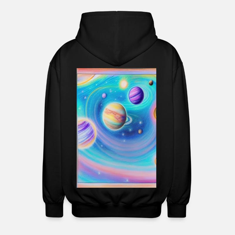 Espace et planètes - Veste à capuche unisexe - noir