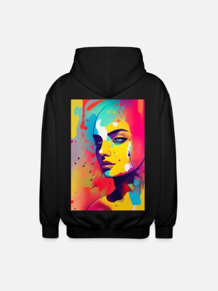 Abstract art - Unisex Hooded Jacket - black
