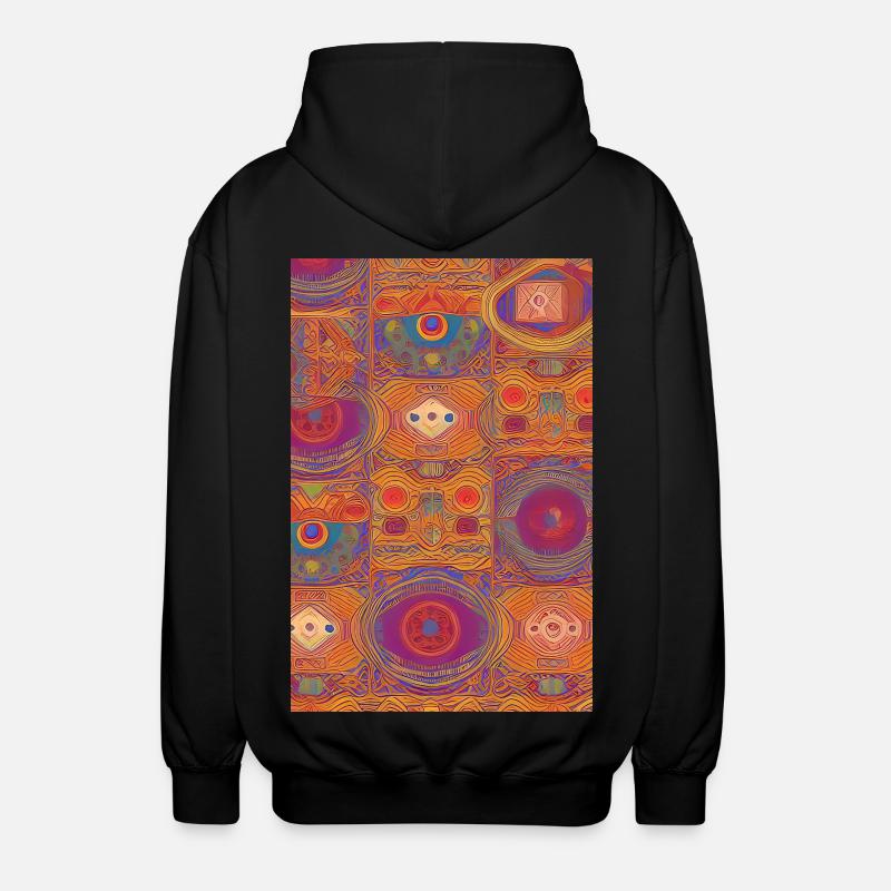 Retro Pattern - Unisex Hooded Jacket - black