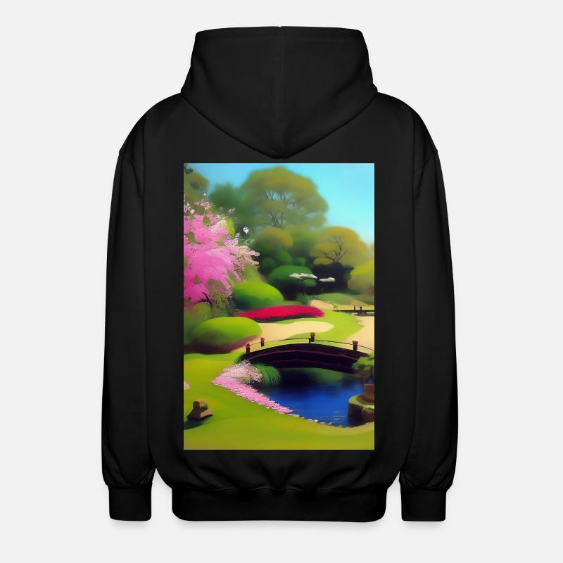 Chinesischer Zen Garten - Unisex Kapuzenjacke - Schwarz