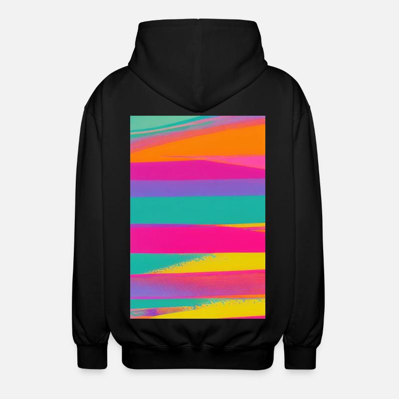 Retro Muster Bunt - Unisex Kapuzenjacke - Schwarz