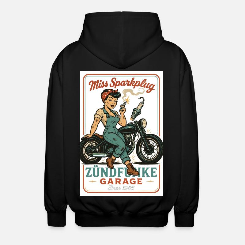Miss Sparkplug – Zündfunke Garage Queen - Veste à capuche unisexe - noir