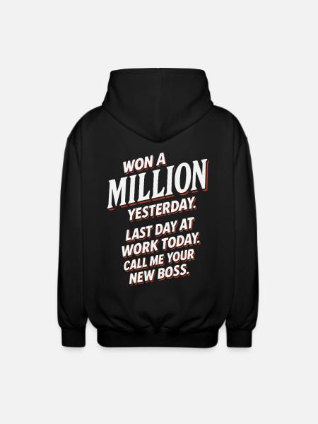 Humorous Office Motivation Quote - Unisex Hooded Jacket - black