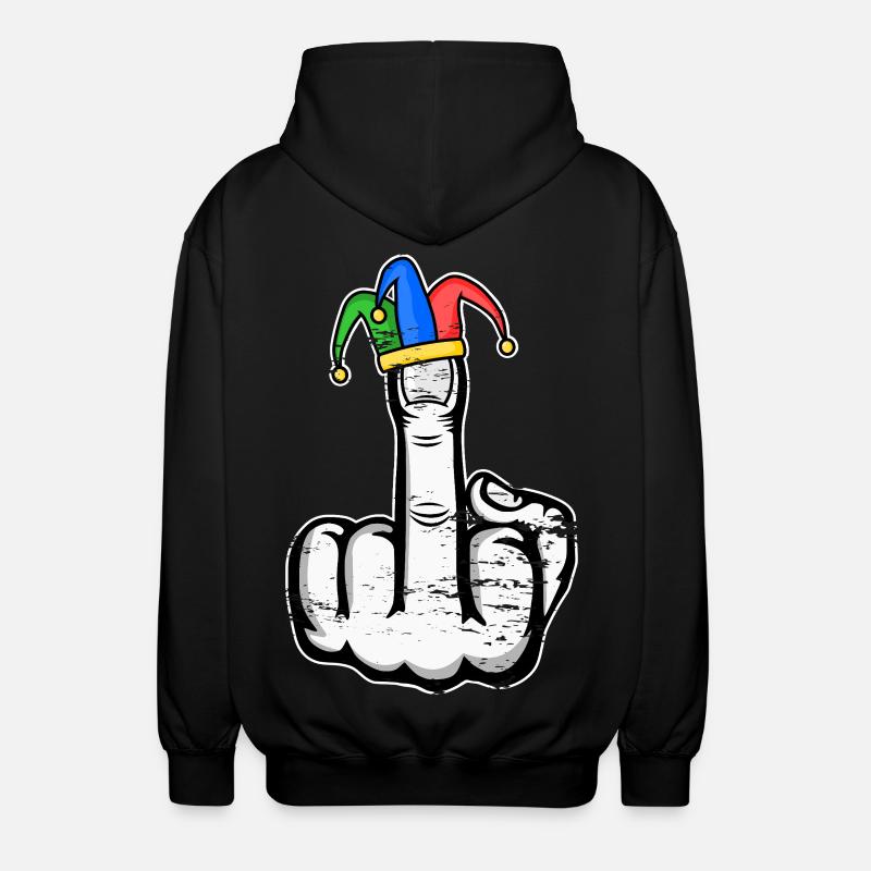 Mittelfinger Stingerfinger Karneval - Unisex Kapuzenjacke - Schwarz