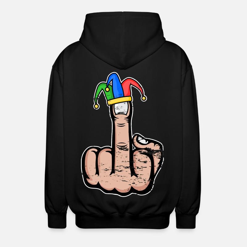 Mittelfinger Stingerfinger Karneval - Unisex Kapuzenjacke - Schwarz