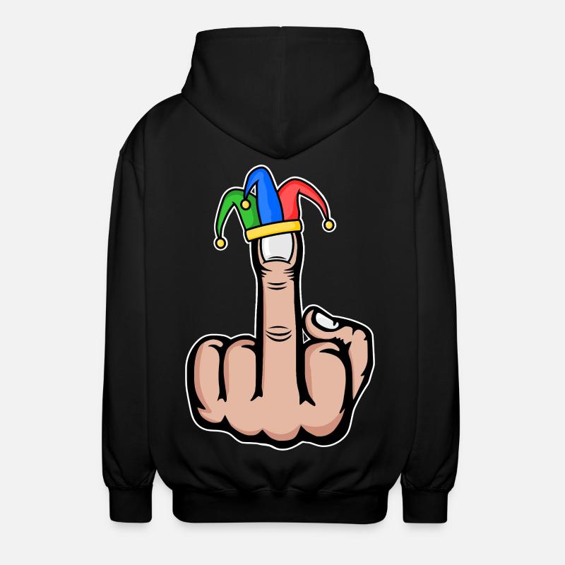 Mittelfinger Stingerfinger Karneval - Unisex Kapuzenjacke - Schwarz