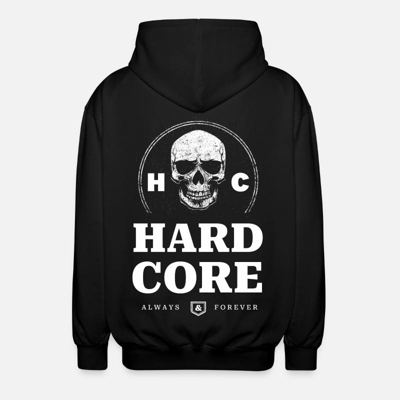 Schädel Hardcore - Unisex Kapuzenjacke - Schwarz