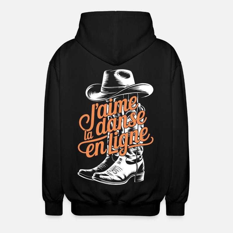 Danse en ligne Cowboy Chic - Veste à capuche unisexe - noir