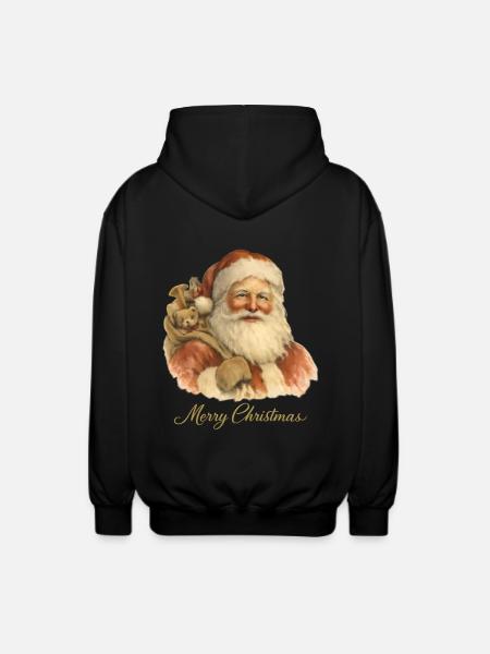 Merry Christmas Santa Claus - Unisex Hooded Jacket - black