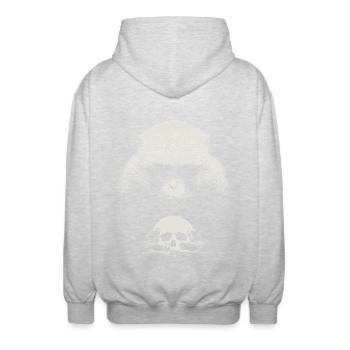 Le singe de Shakespeare - Veste à capuche unisexe - gris clair chiné - Dos - AI Model Male 185 light (185cm)