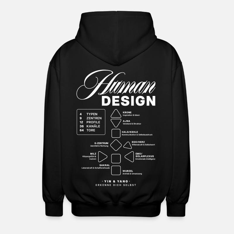 Human Design Blueprint - Unisex Kapuzenjacke - Schwarz
