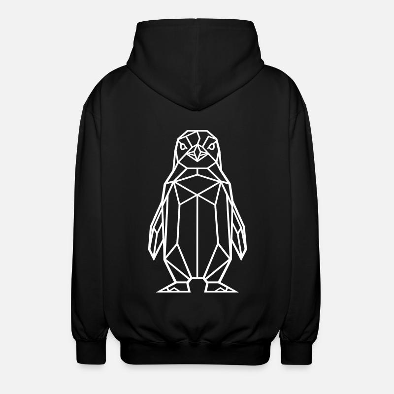 Geometrischer Pinguin (white) - Unisex Kapuzenjacke - Schwarz