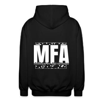 Assistant médical multi-talents MFA - Veste à capuche unisexe - noir - Dos - AI Model Male 185 light (185cm)