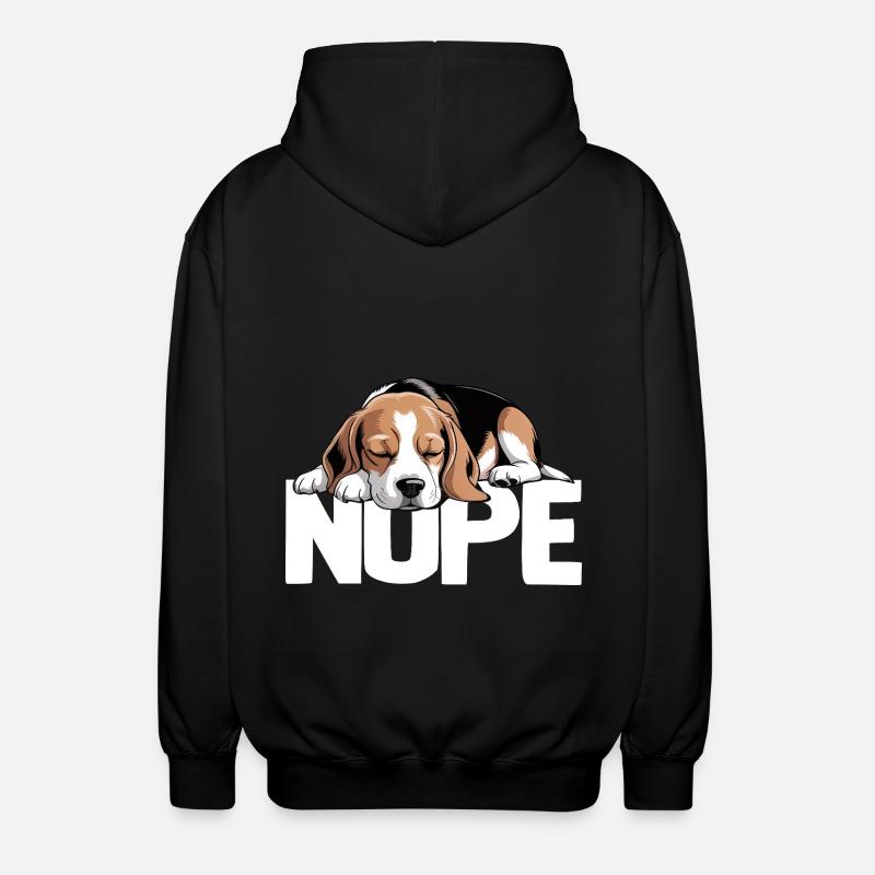 Nope Beagle Hund - Unisex Kapuzenjacke - Schwarz