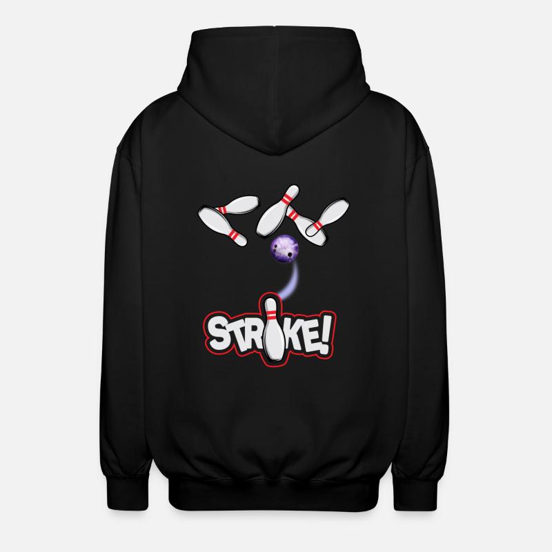 Bowling Strike - Unisex Kapuzenjacke - Schwarz