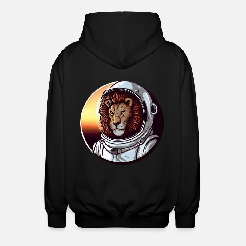 Lion Astronaut - Conception spatiale aventureuse - Veste à capuche unisexe - noir