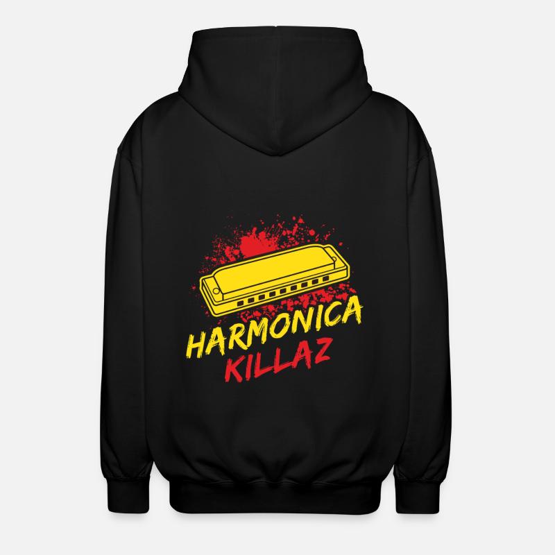 Funny Harmonica Player Killaz Harmonica - Unisex Kapuzenjacke - Schwarz