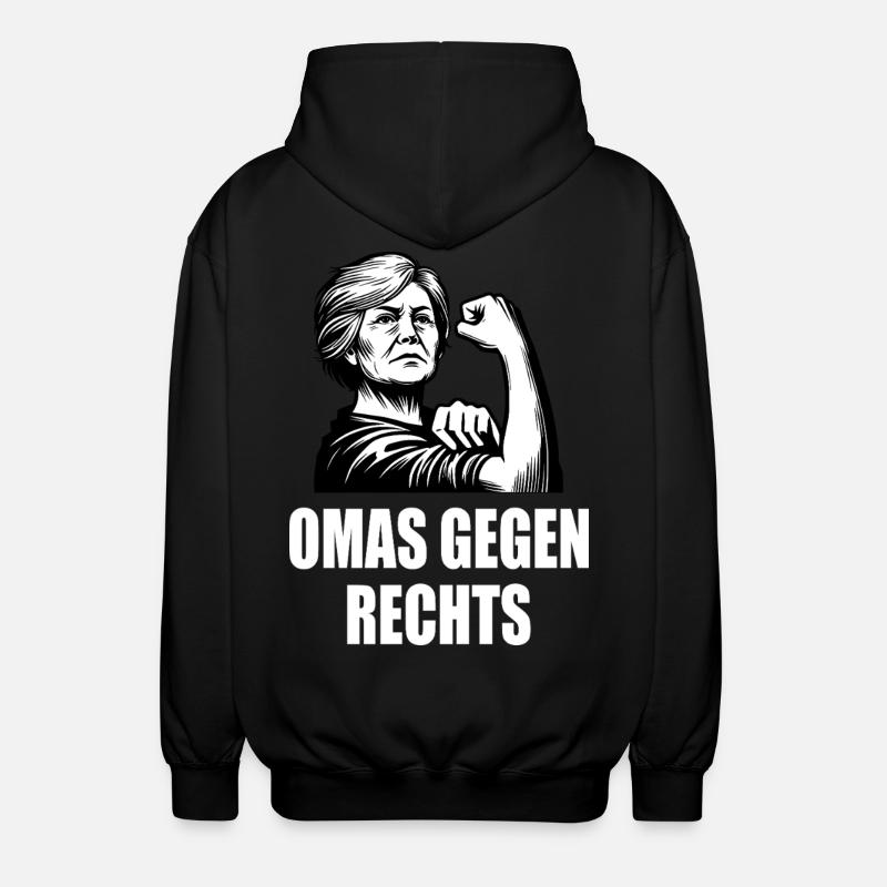 Omas gegen rechts - Unisex Kapuzenjacke - Schwarz