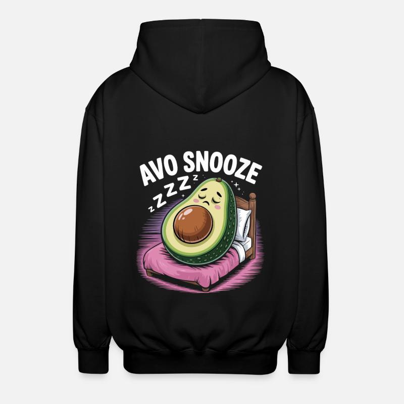 Lazy Avocado Sleeping - Unisex Hooded Jacket - black
