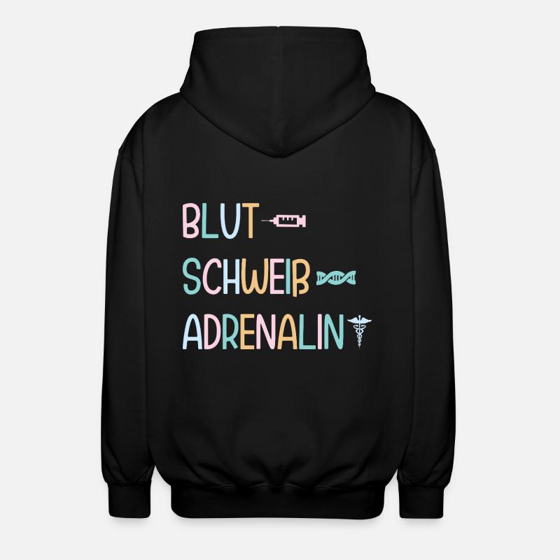 MFA Assistant médical Adrenaline - Veste à capuche unisexe - noir