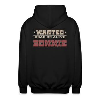 Bonnie and Clyde Wanted dead or alive Bonnie - Unisex Kapuzenjacke - Schwarz - Hinten - AI Model Male 185 light (185cm)