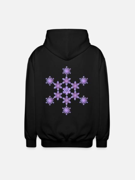 Snowflake Mandala - Unisex Hooded Jacket - black