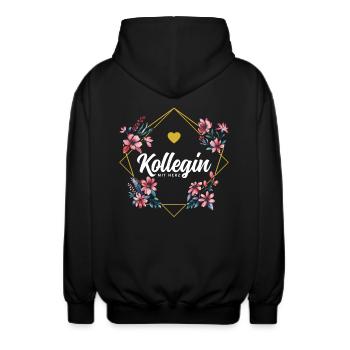 Kollegin mit Herz - Unisex Kapuzenjacke - Schwarz - Hinten - AI Model Male 185 light (185cm)