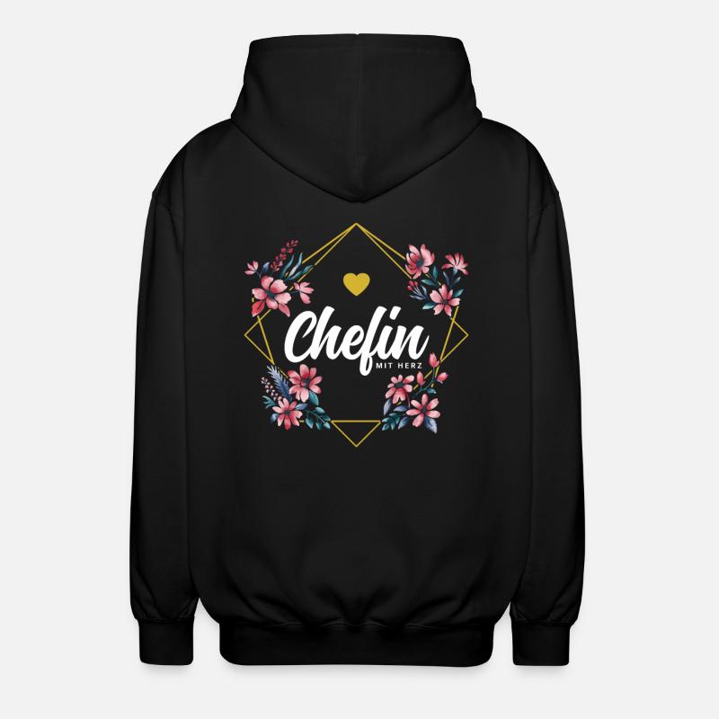 Chefin mit Herz - Unisex Kapuzenjacke - Schwarz