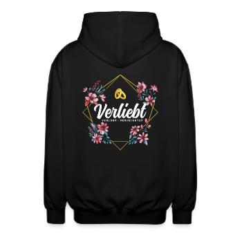 Verliebt Verlobt Verheiratet - Unisex Kapuzenjacke - Schwarz - Hinten - AI Model Male 185 light (185cm)