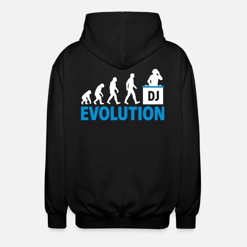 DJ Evolution Musikliebhaber Design - Unisex Kapuzenjacke - Schwarz