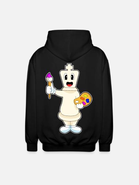 Chess Piece King Chess - Unisex Hooded Jacket - black