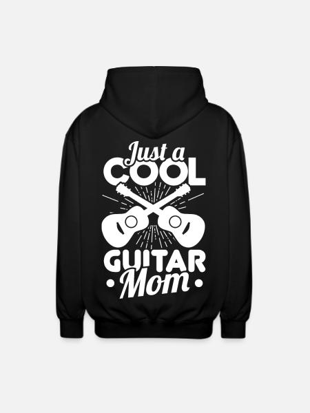 Just a cool guitar mom - Unisex Hooded Jacket - black