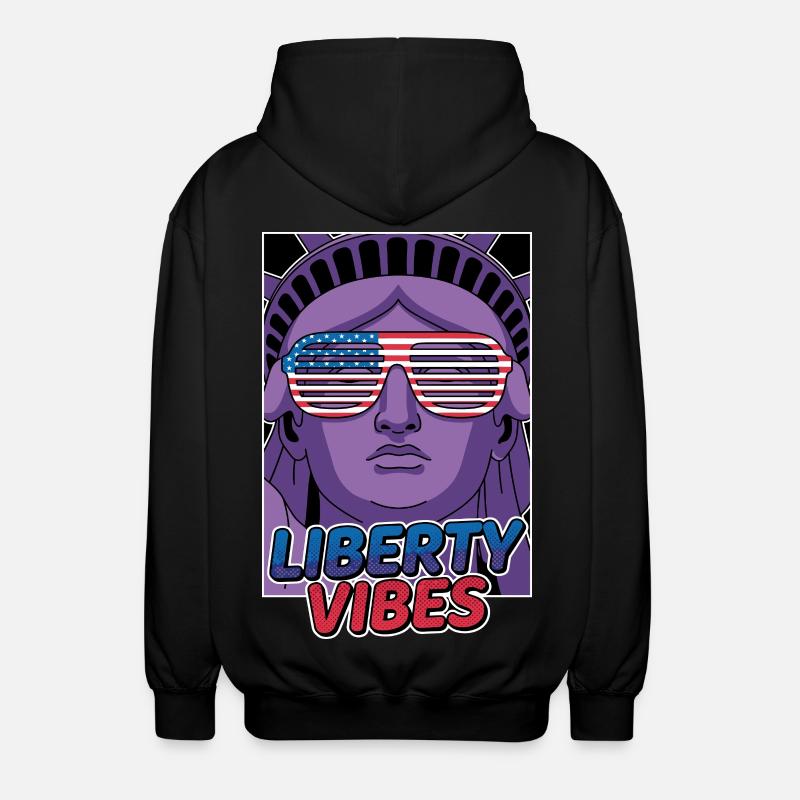 Liberty Vibes Freiheitsstatue - Unisex Kapuzenjacke - Schwarz