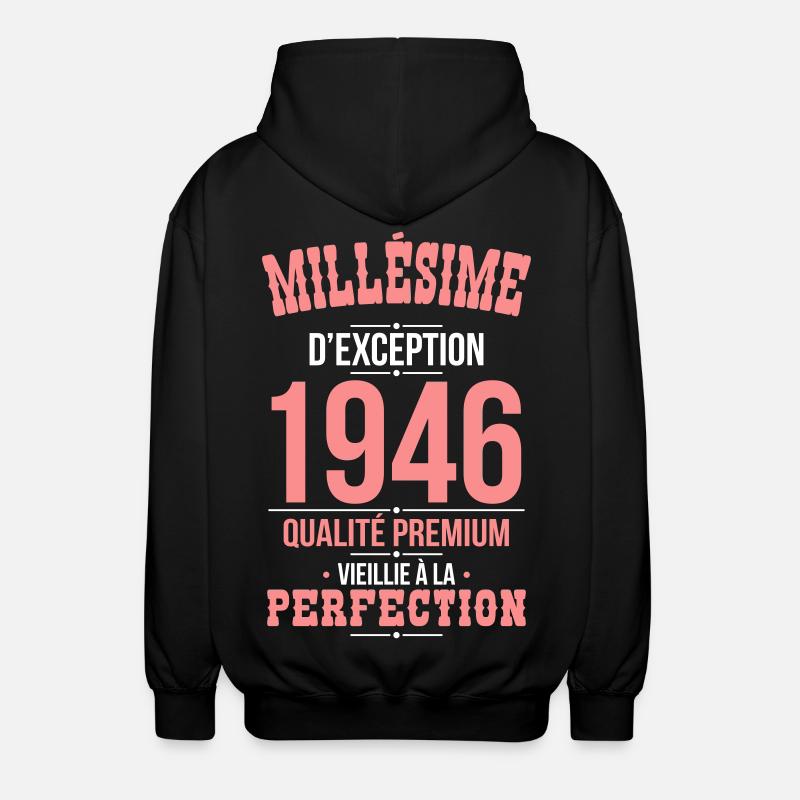 1946 – Millésime d’exception – Qualité premium - Veste à capuche unisexe - noir