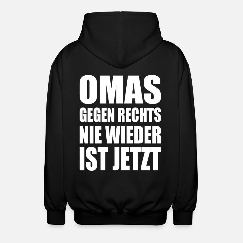 Omas gegen rechts - Unisex Kapuzenjacke - Schwarz