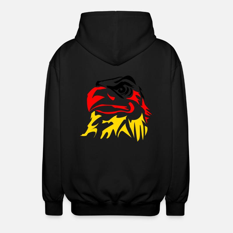 Aigle noir-rouge-or - Veste à capuche unisexe - noir