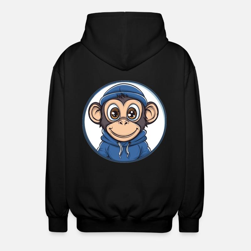 Singe cool avec capuche - Veste à capuche unisexe - noir