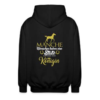 manche Menschen haben eine Stute - Unisex Kapuzenjacke - Schwarz - Hinten - AI Model Male 185 light (185cm)