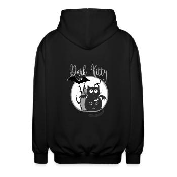 Dark Kitty... chat gothique noir avec chauve-souris - Veste à capuche unisexe - noir - Dos - AI Model Male 185 light (185cm)