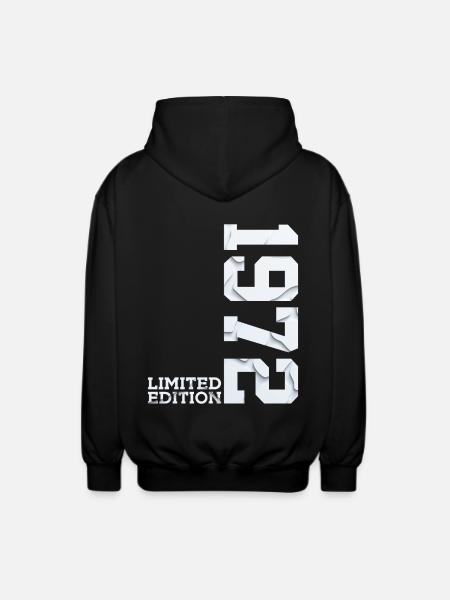 54TH BIRTHDAY LIMITED EDITION 1972 - Unisex Hooded Jacket - black