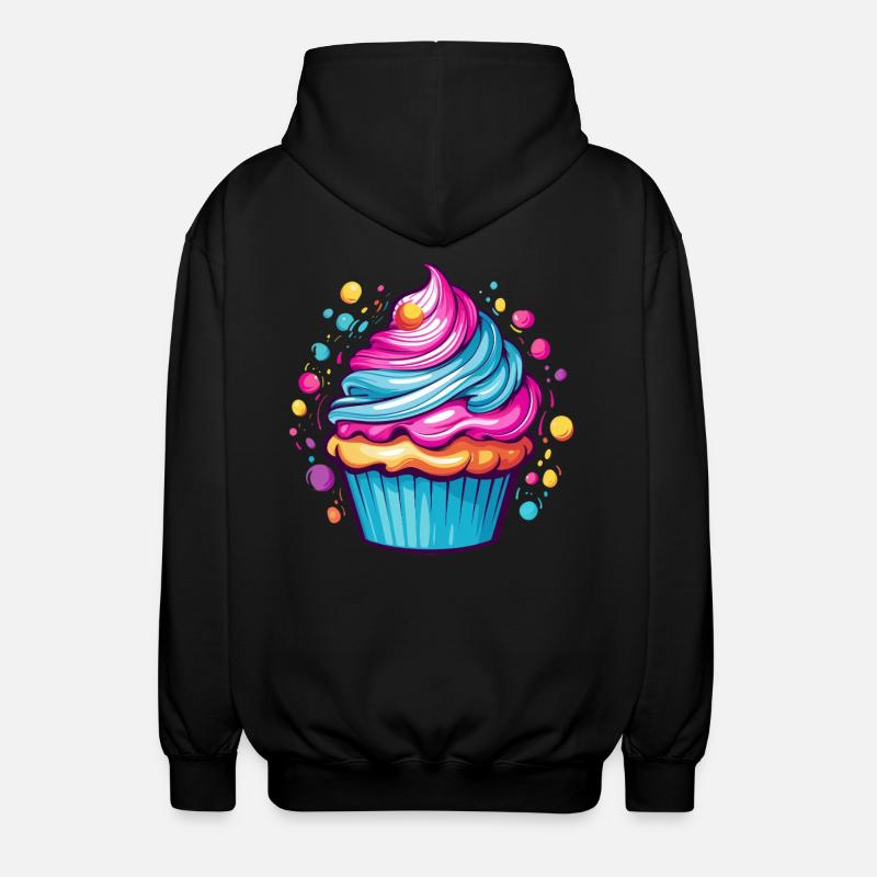 Bunter Cupcake - Unisex Kapuzenjacke - Schwarz
