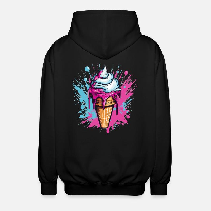 Eiscreme im Pop-Art Style - Unisex Kapuzenjacke - Schwarz