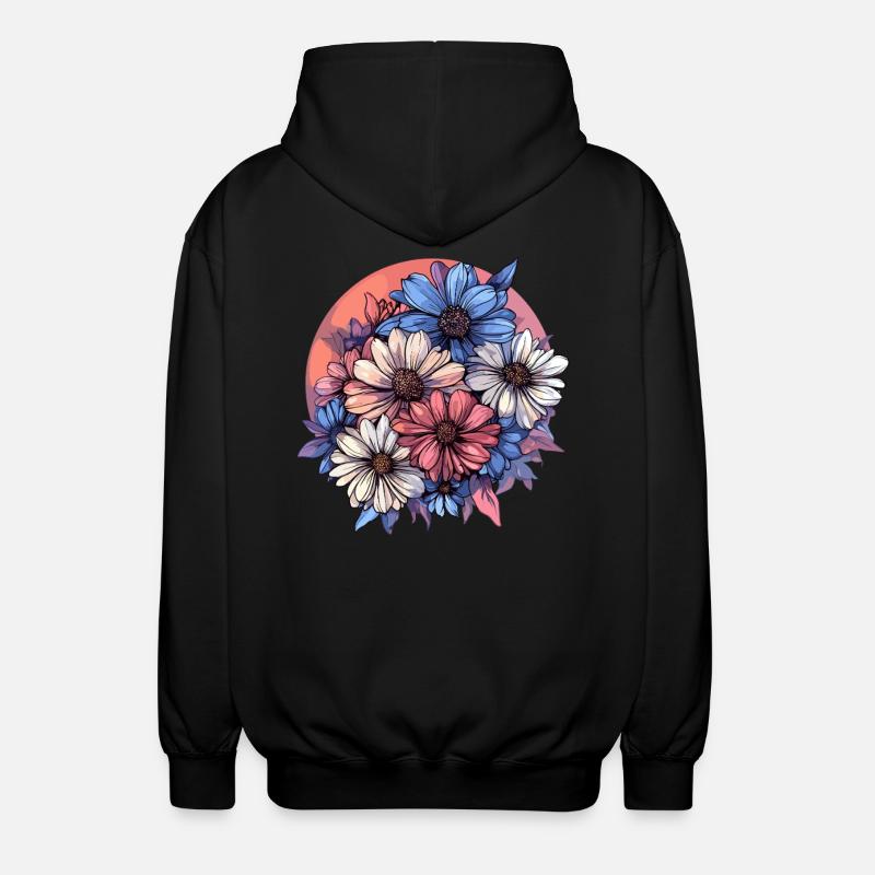 Farbenfroher Blumenstrauß - Unisex Kapuzenjacke - Schwarz