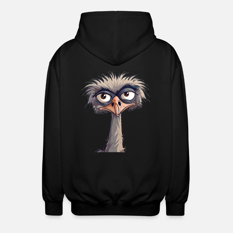 Grummelnder Strauß - Unisex Kapuzenjacke - Schwarz