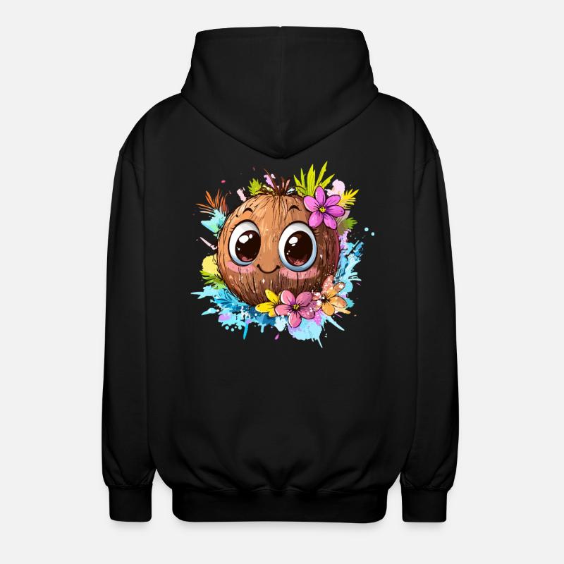 Happy Coconut - Unisex Hooded Jacket - black
